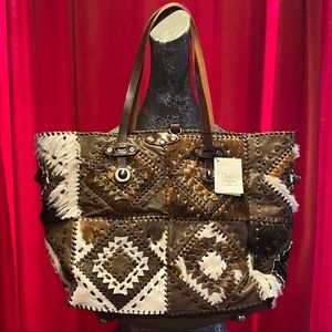 Jamin Puech Paris pony hair and leather patchwork tote. Brand new with tag.